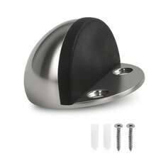 Floor Mounted Door Stops Stainless Steel Door Stoppers For Floor Floor Door Stop Mounted Half Moon With Screws For Hard Floor Concrete Floor Silver 1 Pcs - Silver 1 Pcs - View 2