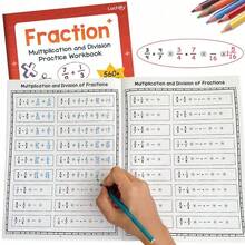 Fraction Practice Workbook, Math Activity Book Suitable For Grade 3-6 Children To Learn Fraction Multiplication And Division Skills | Elementary School Classroom And Home Education Learning Materials, Math Practice Worksheet - Multicolor - View 3