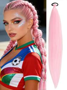 Tóc nối giả bện màu tím dài 26/28/32 inch, kiểu đuôi ngựa cài kẹp dùng cho trang phục cosplay. - Nhiều màu - Xem 17