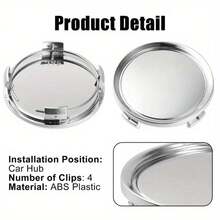 4pcs 75mm (2.95 Inch) Wheel Center Cap Silver Car Wheel Center Cap 70mm Base Full New High Quality Automotive Styling Wheel Center Cap - A - View 6