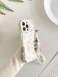 1 Piece Of Fashionable Phone Case. Does Not Include Lanyard Or Stand. Blue Floral Novelty Cream Flower Textured Wavy Painted Floral Edge Anti-Drop Phone Case With Bracelet Accessory, Compatible With IPhone 17 Pro/17 Air/17/17 Pro Max/16/11/16 Pro/16 Plus/16 Pro Max/16e/15 Pro Max/13/14/12/XS/XR/7G/8P, Galaxy S25/S25 Plus/S25 Ultra/A16/A36/A26/A56/A50/A12/A32/A52/A72/A51/A21S/A13/A14/S24/S24 Plus/S24 Ultra, S22/A52/A53/A54/A55/S23, 11/12 Pro/12/12X/13 Pro/14 Pro/15 Pro, 10/9/Note 9/12c/Note 11 Pro/Note 8 Pro Spring - 多色 7 - 查看 2