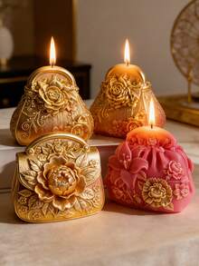 1 pieza Molde de silicona detallado en 3D para bolso, suave y duradero, fácil de desmoldar, adecuado para velas, resina, yeso, jabón, manualidades DIY, decoración del hogar, regalo ideal para el Día de San Valentín, boda, Día de la Madre, cumpleaños - A - Ver 2