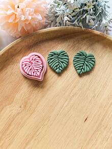 塑料聚合物粘土切割器 & 叶子形状，精细纹理 - DIY 手工艺品，带有精确切割边缘，适用于手工粘土、珠宝珠子、树脂饰品 - 聚合物粘土艺术用品模具（兼容 DIY 套件） - TH148 - 查看 6