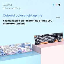 Acer Wired Keyboard OKB950 Soft-Tune Keys Water Drop-Shaped Keycaps Breathing Light Effect Slim And Ultra-Thin Body USB Plug-And-Play Ergonomic Design Full System Compatibility - White Blue Purple - View 2