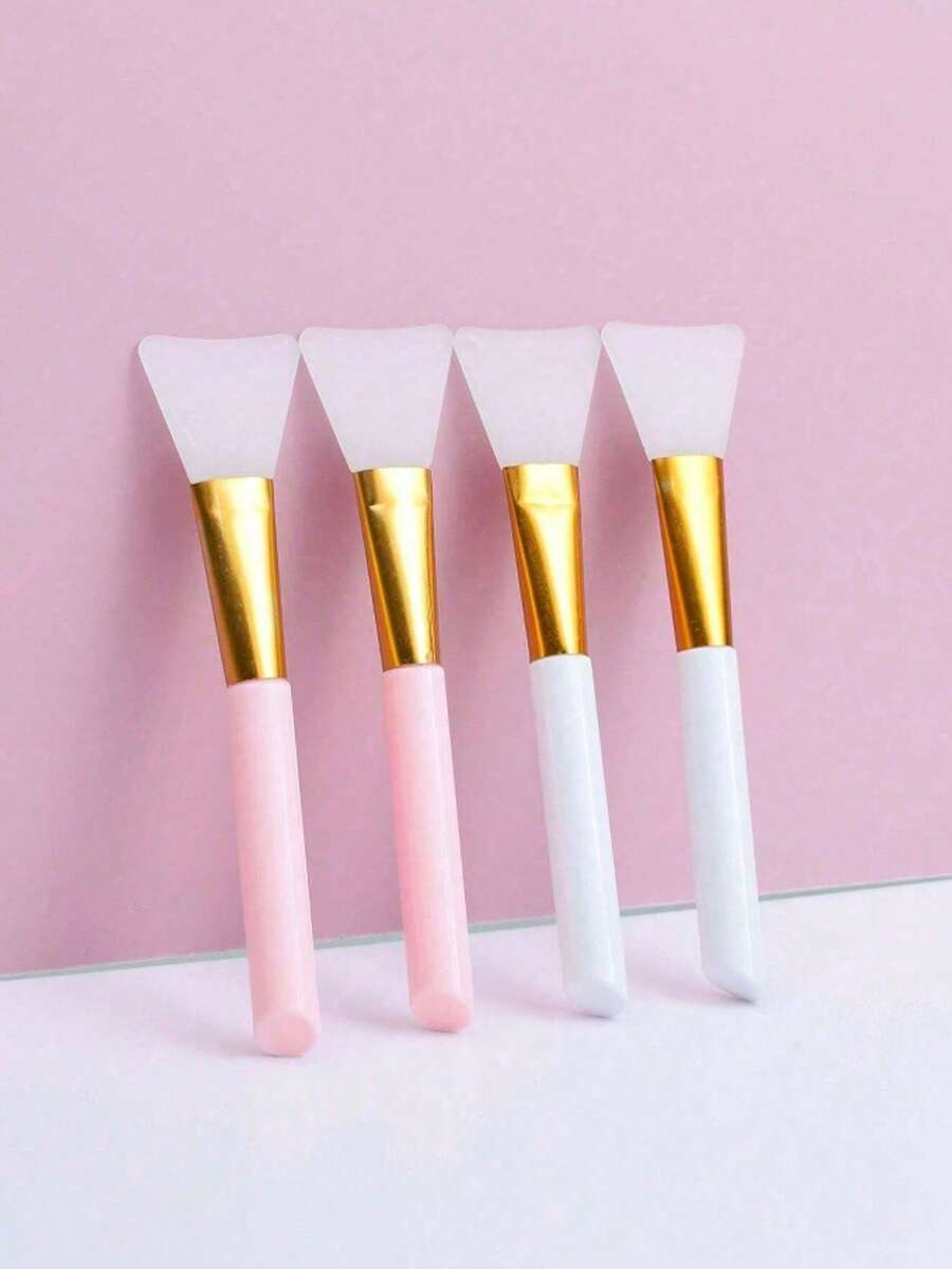 2 piezas Aplicador de máscara facial de silicona suave, Cepillo de silicona para máscara, Cepillo mezclador de máscara de barro, Herramientas de maquillaje para salón de belleza, Adecuado para principiantes - Multicolor - Ver 1