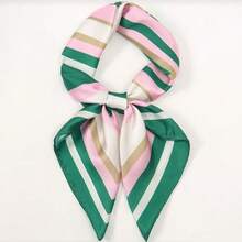 1pc Simple Printed 70cm Square Scarf, New Spring Bandana For Women, Versatile Waist Tie, Headband, Fashion Neckerchief - Multicolor - View 7