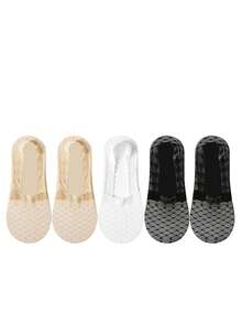 女士蕾丝短袜 防滑镂空柔软隐形透气薄款休闲船袜 - 彩色 - 查看 8