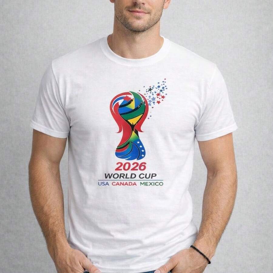 2026 World Cup Soccer T-Shirt – USA Canada Mexico Fan Tee - trắng - Xem 1