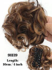 爪夹式凌乱发髻假发片 合成波浪发髻甜甜圈盘发发髻假发片 女士女孩接发 - 彩色 - 查看 12