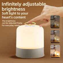 Modern Touch LED Bedside Lamp, 16 Colors, 3 Modes, USB Powered, Rechargeable Lithium Battery, Remote Control, Suitable For Bedroom, Living Room And Camping - White - View 8
