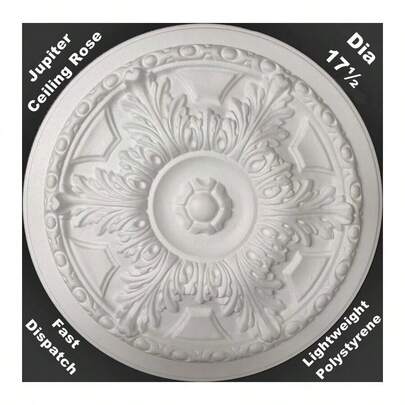 Jupiter Tough Strong Lightweight Polystyrene Ceiling E Center Dia 17½ Inch