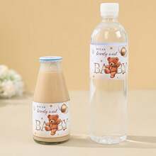 Bộ 10/30/50 nhãn dán chai nước hình gấu bông cho lễ rửa tội, nhãn dán chai nước khoáng hình gấu bông nâu cho bữa tiệc rửa tội, hoàn hảo cho trang trí tiệc rửa tội, tiệc mừng em bé chào đời. - Nhiều màu - Xem 4