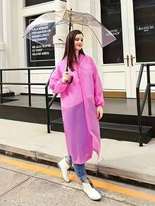 成人可重复使用雨衣，加长款成人雨披，加厚防水雨衣，男女通用带帽雨衣，防水、防风、速干、透气，男女通用EVA材质抽绳连帽雨披 - 多色 - 查看 6