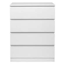 Modern Wood Simple 4-Drawer Dresser White - White - View 9