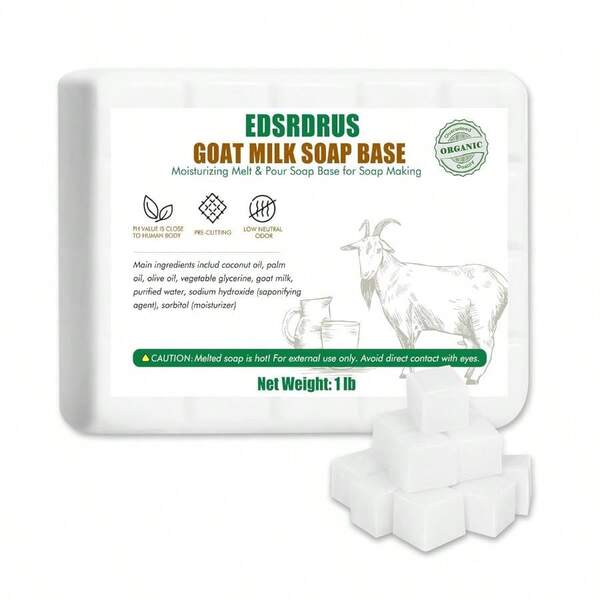 EDSRDRUS 1lb Scent Soap Base DIY Handmade With Goat Milk Coconut Oil, Moisturizing Melt And Pour Soap Base