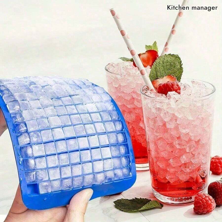 1pc Small Square 160-Cavity Silicone Ice Cube Tray, With Good Cold Resistance And Durability, Can Be Used As Ice Mold, Pudding Mold, Suitable For Home, Bar And Other Occasions, Easy To Use.