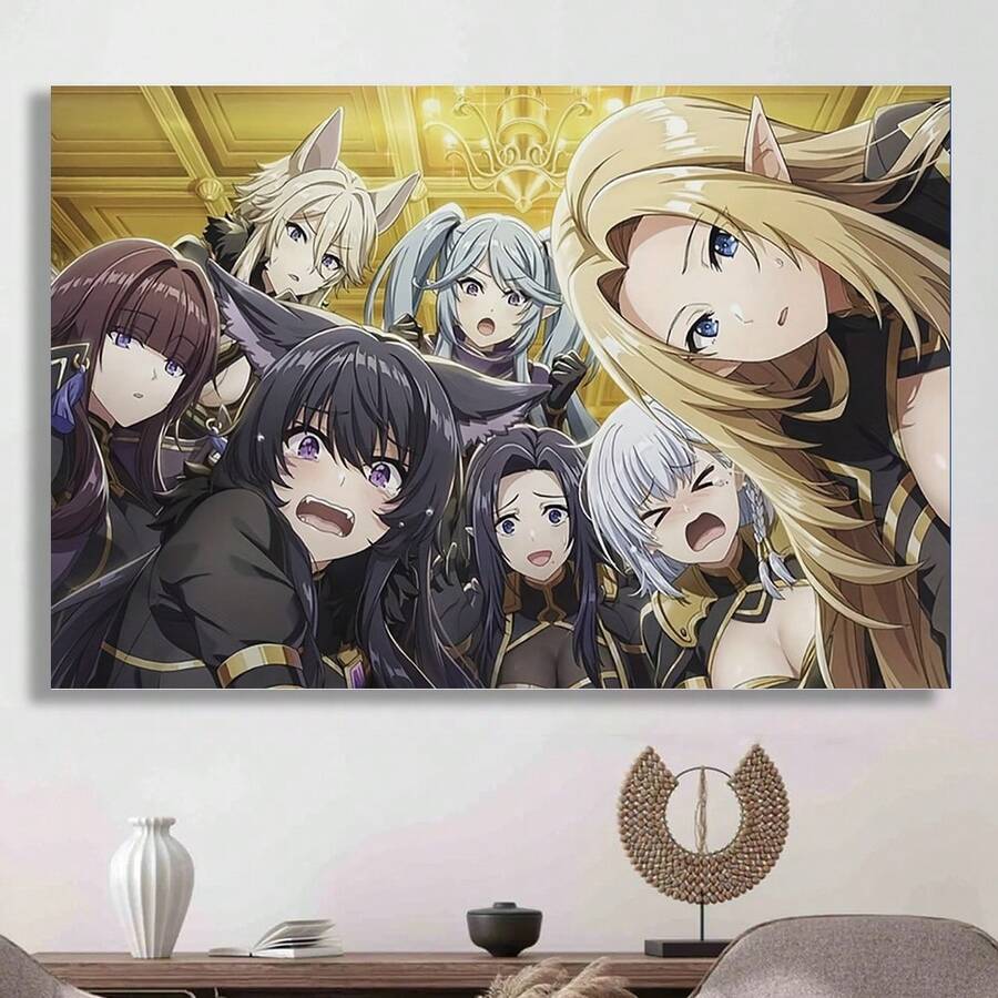 Framed The Eminence In Shadow Anime Poster Canvas Wall Art Dramatic Character Art With Dynamic Poses & Expressions - Anime Decor For Bedroom, Living Room, Office For Living Room, Bedroom, Kitchen,Restroom Decoration - Encadré - Voir 1