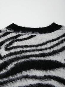 Áo khoác cardigan dáng ôm vừa vặn, cổ chữ V, chất liệu nhẹ, họa tiết da báo, thích hợp cho mùa Thu/Đông của ANDREILEE, kiểu dáng thường ngày, chất liệu dệt kim unisex. - màu đen - Xem 5