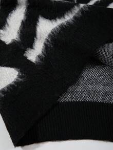 Áo khoác cardigan dáng ôm vừa vặn, cổ chữ V, chất liệu nhẹ, họa tiết da báo, thích hợp cho mùa Thu/Đông của ANDREILEE, kiểu dáng thường ngày, chất liệu dệt kim unisex. - màu đen - Xem 8