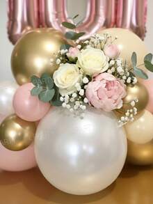 21pcs/Set "I Love Mom" Decorative Balloon Set (4 Sweet Styles), 16-Inch Letter Foil Balloons (Gold/Rose Gold/Silver/Pink) Suitable For Mother's Birthday, Wife's Birthday Decoration Props - View 5