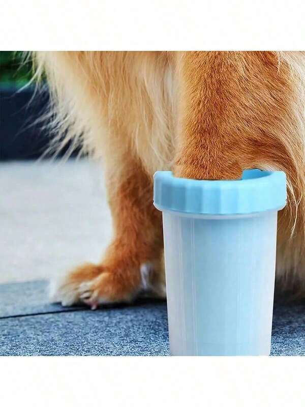 1pc Random Color Pet Paw Cleaning Cup, Portable Silicone Pet Foot Cleaning Brush, Random Color Chime