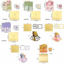Creative 3D Pop Up Birthday Greeting Cards Bouquet Flower Postcard Girlfriend Teacher Gift Thanksgiving Anniversary Floral Box - Multicolor - View 10