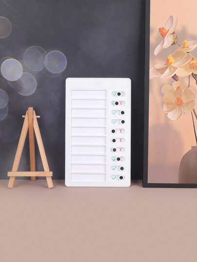 1pc Adult Chore Chart, ABS Plastic Routine Planner With 10 Blank Sliders, Detachable Checklist Board For Daily Tasks And Self-Discipline Management Punch In