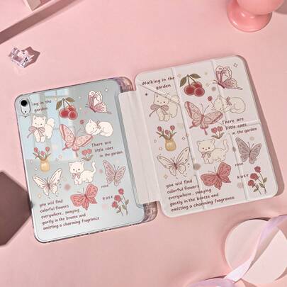 1pc Protective Cover With Pen Slot Multi-Angle Magnetic Stand Cover With Auto Sleep/Wake,Tablet Case Compatible With Pro/Air/Compatible With Samsung Galaxy A9/S9/S7/S10+/Compatible With XIAOMI Pad/5/6/7