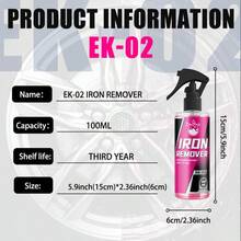 100毫升高效铁粉去除剂，汽车轮毂清洁剂，快速溶解刹车粉尘而不损伤轮毂涂层，铁粉去除剂 - EK-02 - 查看 8