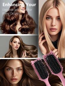 Hair Brush, 2025 Newest Boar Bristle Hair Brush Styling Brush, Curl Define Brush, Shaping & Defining Curls For Women,Hair Brush,Comb,Hair Tools,Hair Products And Accessories For Barber Salon Beauty Travel Essentials - Multicolor - View 6