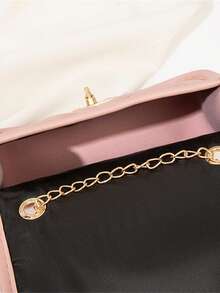 Mini Diamond Quilted Chain Strap Minimalist Shell Bag, Suitable For Daily Wear - Pink - View 9