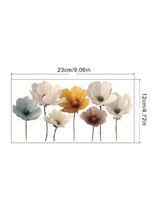 1 pieza Adhesivo de pared de flores silvestres minimalista, adecuado para decorar la sala de estar, el dormitorio, el baño, el armario, la ventana, autoadhesivo y removible - 1PC - Ver 13