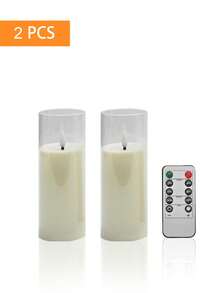 5件組無焰蠟燭燈，附定時遙控器，電池供電許願蠟燭，生日蠟燭，適用於萬聖節、聖誕節、情人節、母親節、婚禮、禮物、派對 - 透明 - 查看 14