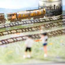 1 rollo de cinta con escenario de tren de la serie de viajes en tren, autoadhesiva, vintage, ideal para manualidades DIY, planificadores, invitaciones, adornos de scrapbook, suministros de artesanía, acentos decorativos, patrones intrincados - cinta adhesiva - Ver 5