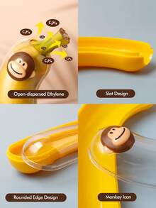 1pc Creative Fruit Pattern Transparent Food Storage Box, Plastic Fruit & Vegetable Fresh-Keeping Box, Leak-Proof Sealed Fruit & Vegetable Snack Box, Banana Avocado Lemon Orange Shaped Storage Box, Outdoor Portable Storage Box, Banana Dedicated Protective Box Anti-Crush, Reusable, Suitable For Fruits & Vegetables - View 4