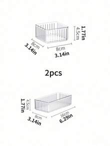 6个/5个/1个极简透明化妆品收纳抽屉，梳妆台抽屉分隔盒，适用于化妆刷和化妆品，优雅防震 - 水波紋透明 - 查看 9