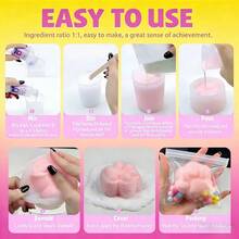 DIY Glow-In-The-Dark Cat Paw Squishy Making Kit - Make Your Own Luminous Cat Paw Fidget Toys, Bubble-Free Silicone, Soft, Stress-Relieving Fidget Toy For Kids,Suitable For Ideal Holiday Gifts, Fun & Cute Gifts, Birthday Gifts, Easter Gifts, Halloween Gifts, Christmas Gifts, Party Favor Filler - 粉色 - 查看 8