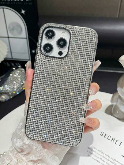 1pc Fashionable Shiny 3D Full Diamond Personalized Anti-Slip Anti-Drop Phone Case Suitable For IPhone 11 12 13 14 15 16 17 Pro Max