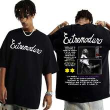 Merch Extremoduro Tour 2026 T-shirt mode homme femme manches courtes style rétro hip hop punk coton - Gris pâle - Voir 5