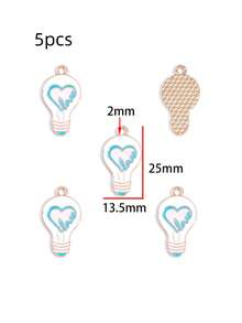 5件情人节粉色心形饰品配件，DIY手链、钥匙扣、项链吊坠，合金滴油吊坠 - 滴油情人節 - 查看 27