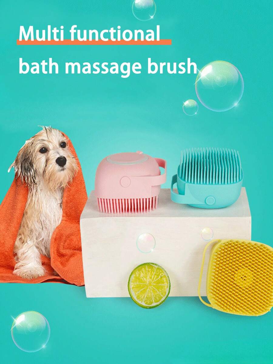 硅胶狗狗洗澡刷，兼具清洁按摩功能，适用于宠物洗澡 - 查看 1