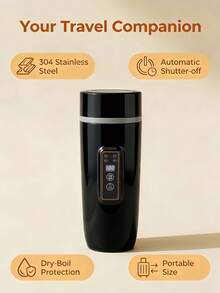 OCTAVO 终极旅行伴侣：350毫升迷你电水壶 - 快速烧水，LED温度控制，小巧便携，适合旅行、办公、酒店使用，具备自动断电和干烧保护功能 - 完美的圣诞礼物 - 美規B型插(110-127V) - 查看 3