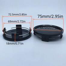 4pcs 75mm (2.95 Inch) Wheel Center Cap Silver Car Wheel Center Cap 70mm Base Full New High Quality Automotive Styling Wheel Center Cap - A - View 2