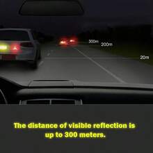 1pc Triangle Exclamation Mark Reflective Warning Sticker, Nighttime Driving Safety Reflective Sticker, Anti-Collision Sticker - A - View 6