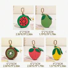 CHARM INFINITE Móc khóa túi xách hình trái cây mini bằng da, mặt dây chuyền túi xách sang trọng dễ thương, phụ kiện trang trí thời trang, quà tặng móc khóa sáng tạo cho phụ nữ, ví đựng tiền xu mini, ví nhỏ, ví đựng tiền xu, phụ kiện dành cho giáo viên, ví dễ thương. - Nhiều màu - Xem 11