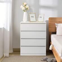 Modern Wood Simple 4-Drawer Dresser White - White - View 1