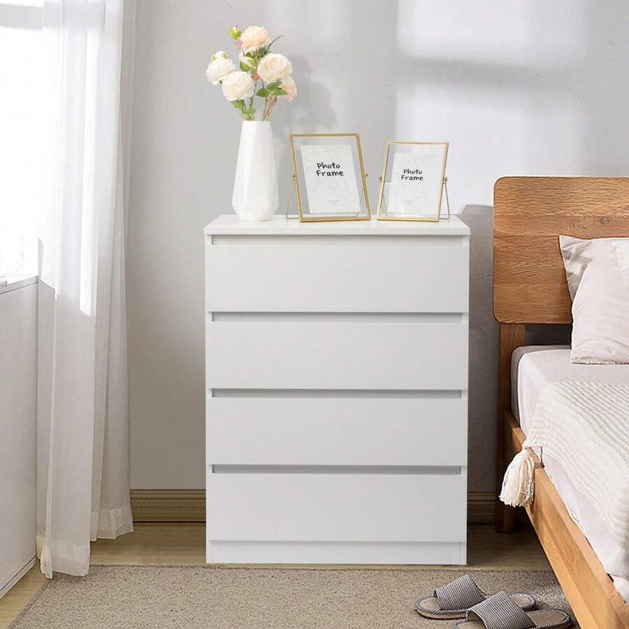 Modern Wood Simple 4-Drawer Dresser White - trắng - Xem 1