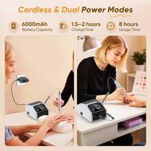 Professional Nail Drill Nail Drill Kit Machine With Foot Pedal Gear LCD Display F/R Rotation Direction - Black - View 4