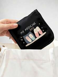 Portable Medicine Bag With Letters "Medicine Bag", With Wrist Strap, Compact Pill Organizer ,Travel - Friendly Medication Storage For Daily/Outdoor/Travel, Essential For Health - Conscious & On - The - Go Users, Must - Have Medical Accessory,Multi Functional Fabric Small Medicine Bag, Portable And Portable Medical Emergency Kit, Outdoor Travel Medicine Bag, Dormitory Emergency Medicine Storage Bag - Multicolor - View 1