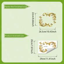 1pc European Style Golden Floral Pattern Mirror Decorative Self-Adhesive Glass Sticker For Bathroom Mirror Decor - 1PC - View 8